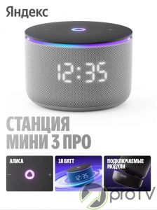 Яндекс Станция Алиса Мини 3 Про (серый)